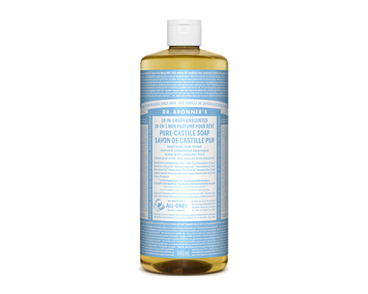 Dr. Bronner's 18-IN-1 Pure-Castile Liquid Soap - Baby Unscented - 946ml