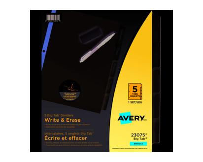 Avery Big Write On Divider - 5-Tab set