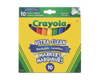 Crayola Ultra-Clean Washable Broad Line Markers - 10 pack