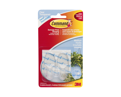 Command Medium Hooks - Clear - 2's
