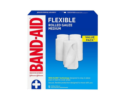 BAND-AID Flexible Rolled Gauze Value Pack - Medium - 5's