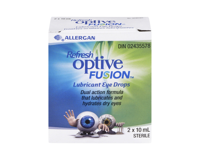 Refresh Optive Fusion Lubricant Eye Drops - 2 x 10ml