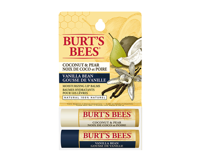Burt's Bees Moisturizing Lip Balm - Coconut Pear & Vanilla Bean - 2 x 4.25g