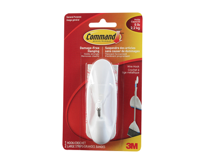 Command Large Wire Hook - White - 2's