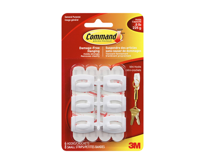 Command Mini Hooks - White - 6's