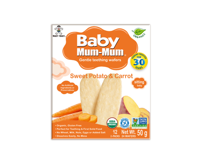 Baby Mum-Mum Organic Sweet Potato and Carrot Rice Rusks - 24 pack - 50g