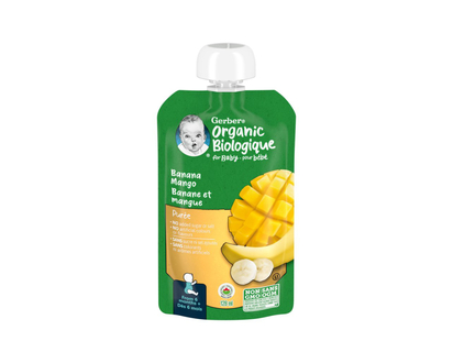Gerber Organic Puree - Banana/Mango - 128ml
