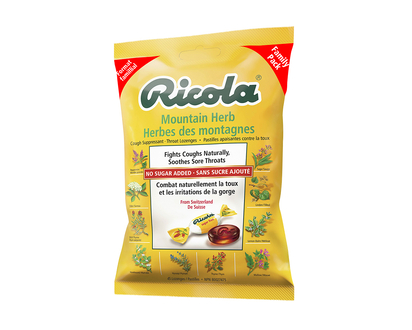 Ricola Cough Suppressant Throat Lozenges - Mountain Herb No Sugar Added - 45s