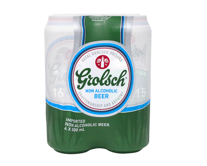 Grolsch Non-Alcoholic Beer - 4 x 500ml