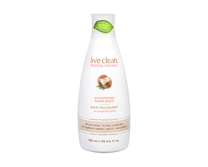 Live Clean Foam Bath - Tropical Coconut - 750ml