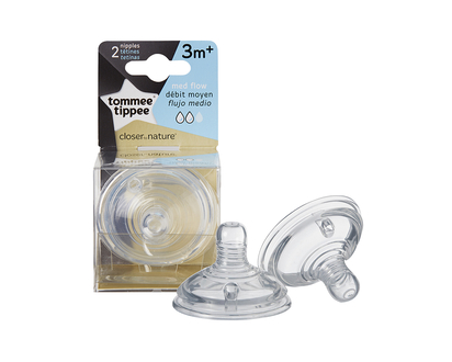 Tommee Tippee Closer to Nature Medium Flow Nipple - 2 pack