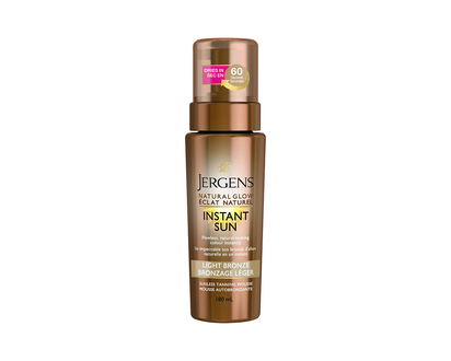 Jergens Natural Glow Instant Sun Sunless Tanning Mousse - Light Bronze - 180ml