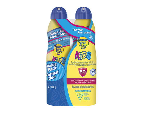 Banana Boat Tear-Free Kids Sunscreen Spray - SPF50+ - 2 x 226g