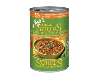 Amy's Organic Lentil Vegetable Soup - Low Sodium - 398ml