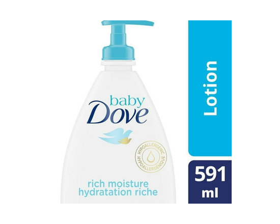 Baby Dove Lotion Rich Moisture Gently Moisturizes Skin for 24 Hours, 591 ml - 591mL