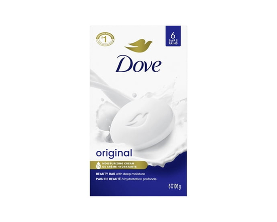 Dove Beauty Bar 1/4 Moisturizing Cream Original, 106 g (6 bars) - 6 Bars