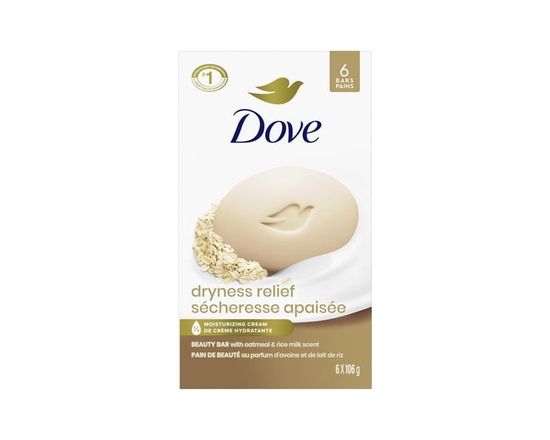 Dove Beauty Bar 1/4 Moisturizing Cream Shea Butter, 106 g (6 bars) - 6 Bars