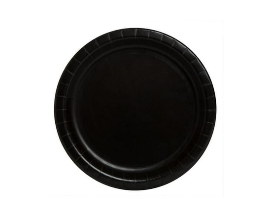 Unique Industries' Black Round 7" Dessert Plates, 24ct - 7"
