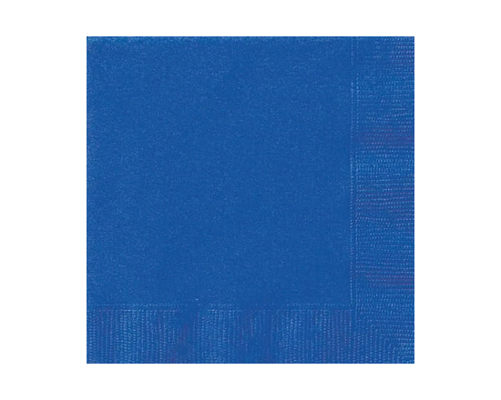 Serviettes de table unies bleu roi, 20 ct - 6,5 pouces x 6,5 pouces (16,5cm x 16,5cm)