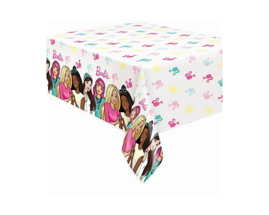 Barbie Rectangular Plastic Table Cover, 54" x 84", 1ct - 54" x 84"