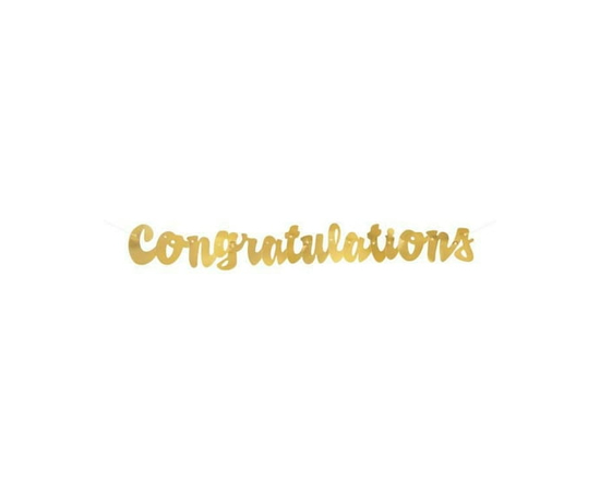Gold "Congratulations" Banner