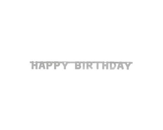 Happy Birthday Silver Deluxe Jointed Banner