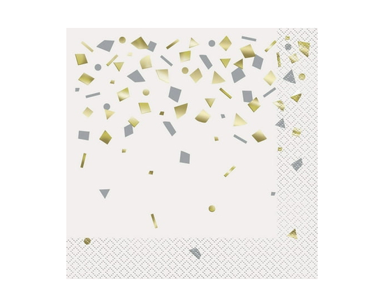 Gold Confetti Celebrate Paper Lunch Napkins, 6.5in, 20ct