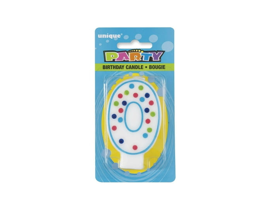 Unique Industries' Polka Dot Number "0" Birthday Candle