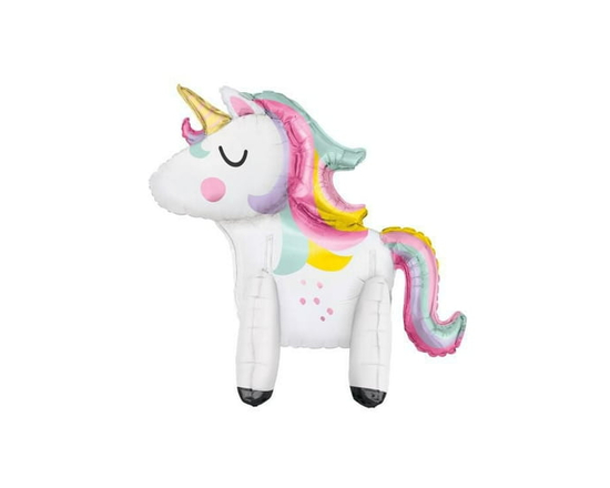 Giant Standing Unicorn Foil Balloon Centerpiece, 30"