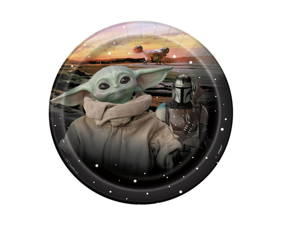 Unique Industries Mandalorian The Child Round 7" Dessert Plates, 8ct
