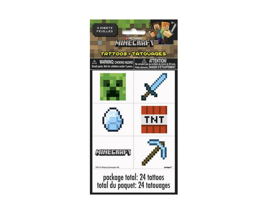 24 Minecraft Tatouages - petit