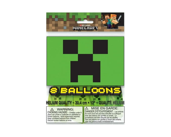 Minecraft 12" Latex Balloons, 8ct