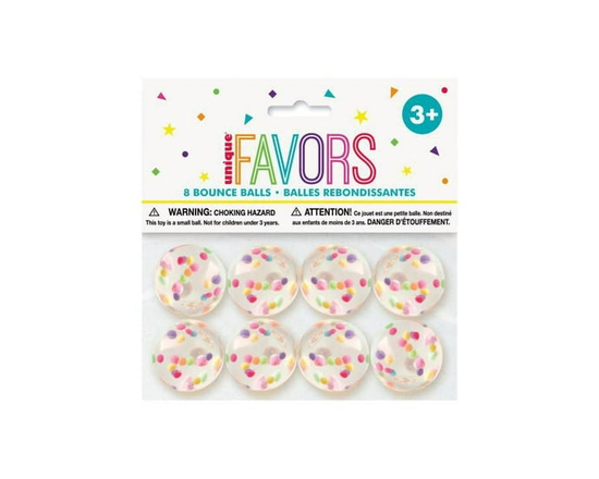 Balle rebondissante remplie de confettis Unique Party Favors (8 unités)
