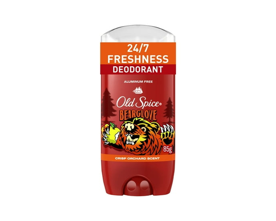 Old Spice Mens Deodorant Aluminum Free, 24/7 Freshness, Long Lasting Odor Protection, Legendary Fragrance, Bearglove, Crisp Orchard Scent, 85 g - 3 oz