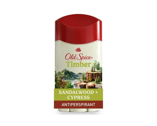 Old Spice Men's Antiperspirant & Deodorant Timber with Sandalwood, 24/7 Sweat Protection - 73g