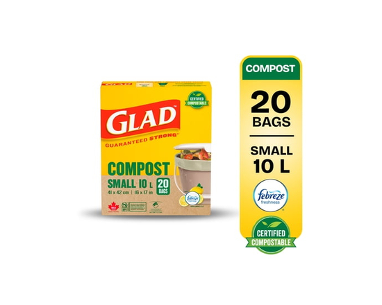 Glad Certified Compostable Bags - Small 10 Litres -