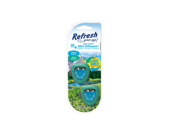 Assainisseur d’air Refresh Your Car! (parfum Fraîcheur alpine/Brise estivale, emballage de 2