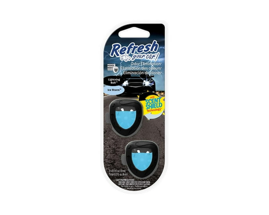 Assainisseur d’air Refresh Your Car! (parfum Vif éclair/Blizzard, emballage de 2), cadeau idéal pour les fêtes et à glisser dans une chaussette