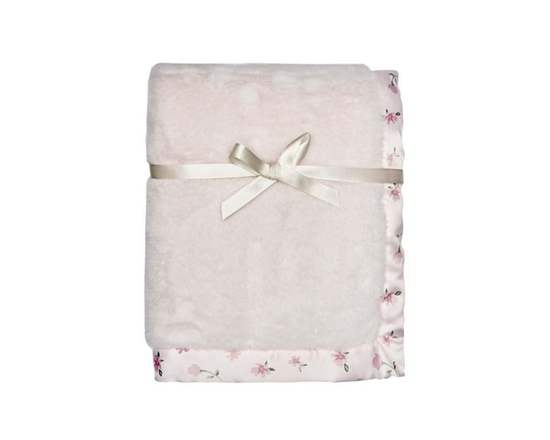 Modern Moments by Gerber Baby 1 Pack Plush Blanket with Satin Trim - One Size (Pink)