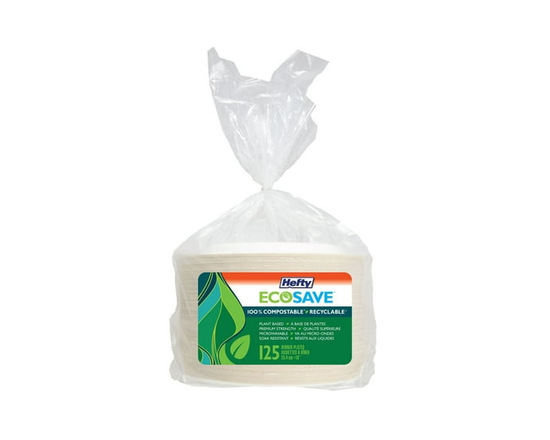 Hefty EcoSave® Dinner Plates, Disposable Plates, 125 pack
