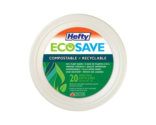 Hefty ECOSAVE 10" Dinner Plates, 20 Plates - 10"