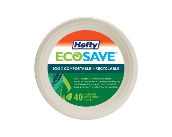 Hefty EcoSave® Dessert Paper Plates Compostable Disposable Plates