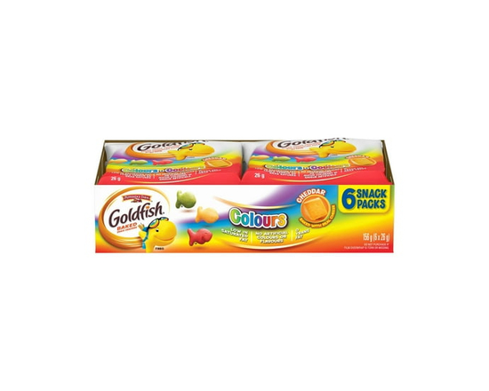 Goldfish Colours Crackers Snack Packs, (6 x 26g bags) - 6 x 26g