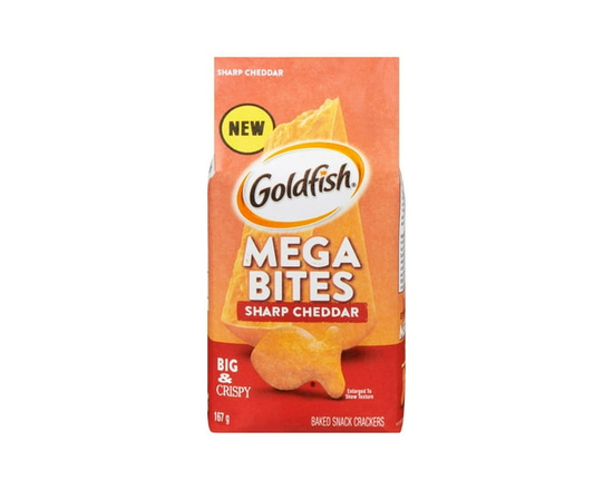 Goldfish® Mega Bites Sharp Cheddar Crackers 167 g Bag - 167g
