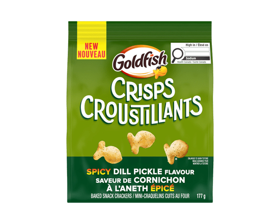 Goldfish® CRISPS Spicy Dill Pickle Flavour Baked Chip Crackers, 177g Bag - 177g