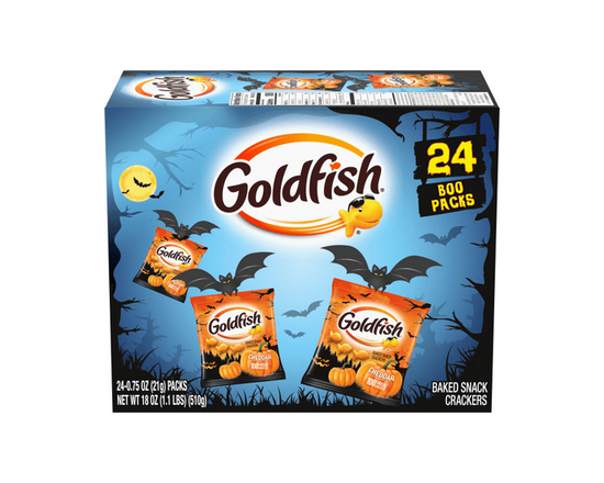 Goldfish Craquelins au Cheddar, Ensemble Multiple d'Halloween à Durée Limitée 24 Unités - 21g