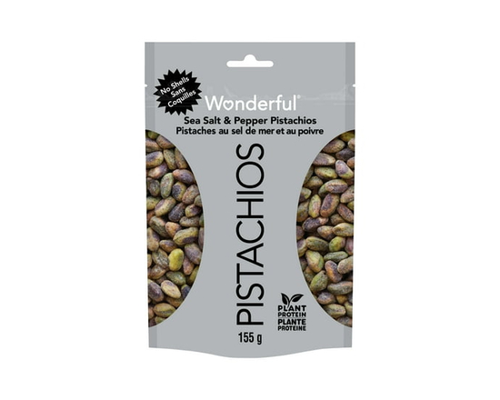 Wonderful Pistachios No Shells Sea Salt & Pepper Nuts, 155g Resealable Bag - 155 g