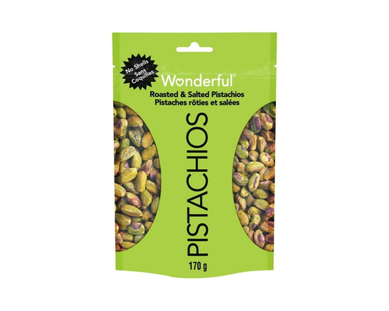 Wonderful Pistachios No Shells Roasted & Salted Nuts, 170g Resealable Bag - 170 g