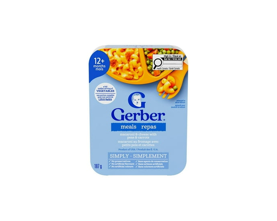 GERBER Macaroni au fromage avec une portion complète de légumes assortis pour tout-petits - 187 g