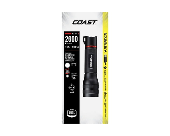 COAST PX19R Rechargeable Plus 2600 Lumen Handheld LED Flashlight